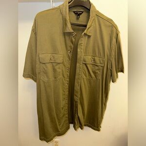 Extra Large Navy Green Banana Republic Casual short sleeve Button Down